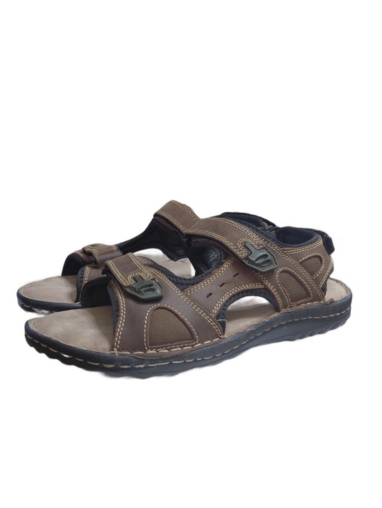 Bjorndal Men\'s Brown Leather Outdoor Sandals Adjustable Cushioned Size 12 main image 7